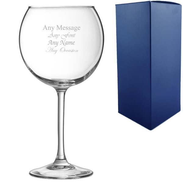Engraved Vina Splendid Gin Balloon Cocktail Glass, Personalise with Any Name or Message - Image 3