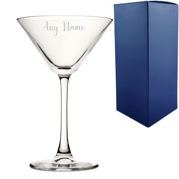Engraved 7.5oz Enoteca Martini Cocktail Glass with Script Name, Personalise with Any Name - Image 3