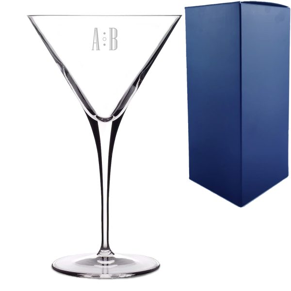 Engraved Allegro Martini Cocktail Glass with Initials Design, Personalise with Any Name - Image 3