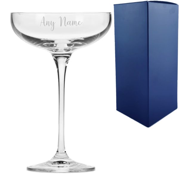 Engraved Crystal Infinity Cocktail Saucer with Script Name, Personalise with Any Name - Image 3
