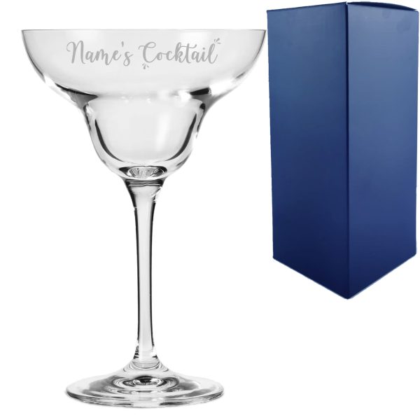 Engraved Infinity Margarita Cocktail Glass with Name's Margarita Design, Personalise with Any Name - Image 3