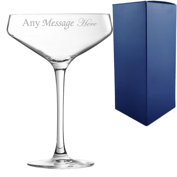Engraved Cabernet Cocktail Champagne Saucer, Personalise with Any Name or Message - Image 3