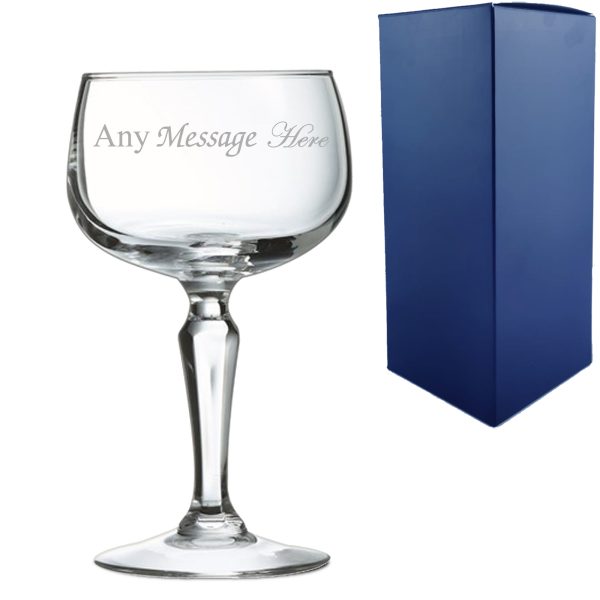 Engraved Monti Sherbet Cocktail Champagne Coupe, Personalise with Any Name or Message - Image 3