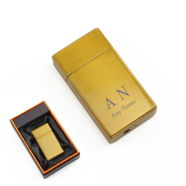 Engraved Jet Gas Lighter Gold Initials Gift Boxed - Image 3