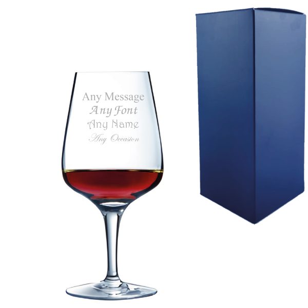 Engraved Crystal Wine Glass, Short Sublym 350ml Glass, Gift Boxed - Image 3