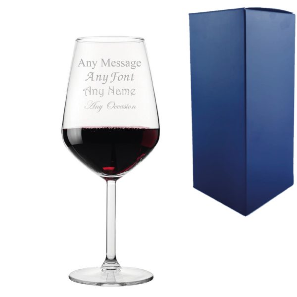 Engraved Red Wine Glass, Allegra 490ml Glass, Gift Boxed - Image 3