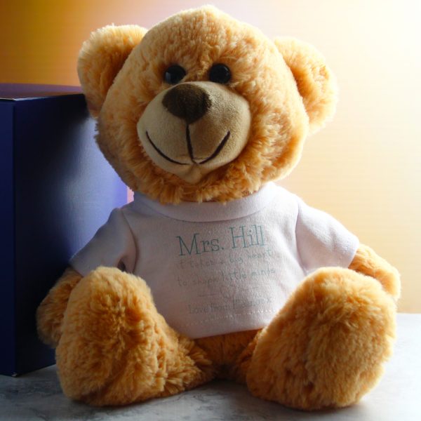 Cream Teddy Bear with A Big Heart Shapes Little Minds Design - Image 4