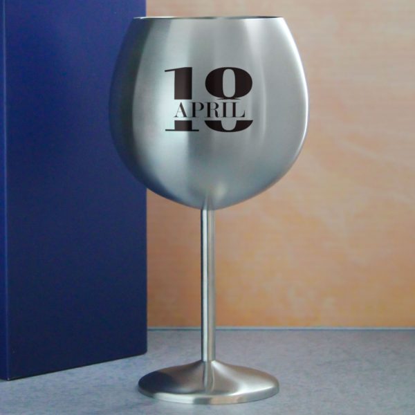 Engraved Metal Gin Balloon Cocktail Glass with Name in 18 Design - Image 4