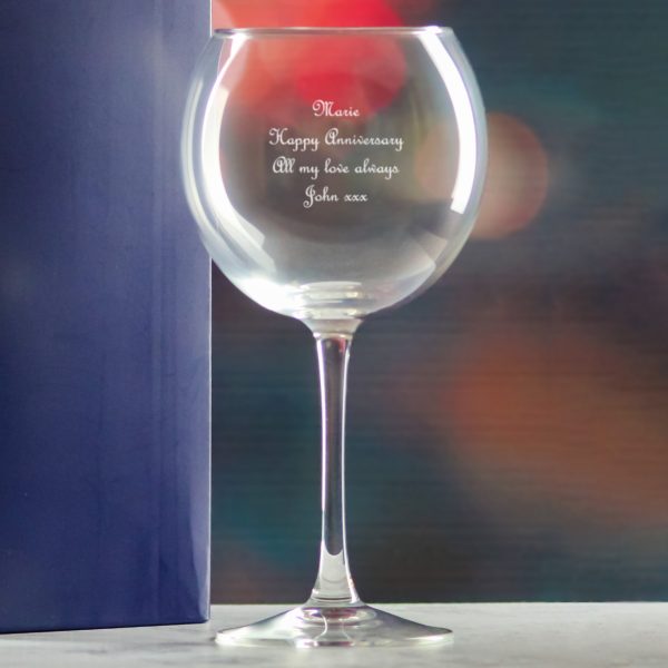 Engraved Vina Splendid Gin Balloon Cocktail Glass, Personalise with Any Name or Message - Image 4