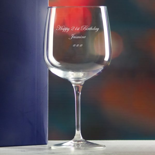 Engraved Premium Gin Balloon Cocktail Glass, Personalise with Any Name or Message - Image 4