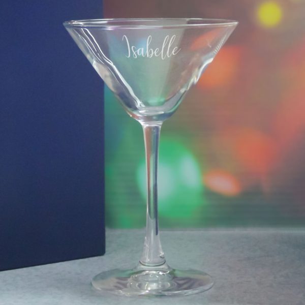 Engraved 7.5oz Enoteca Martini Cocktail Glass with Script Name, Personalise with Any Name - Image 4