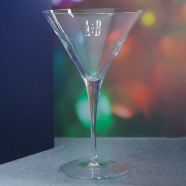 Engraved Allegro Martini Cocktail Glass with Initials Design, Personalise with Any Name - Image 4