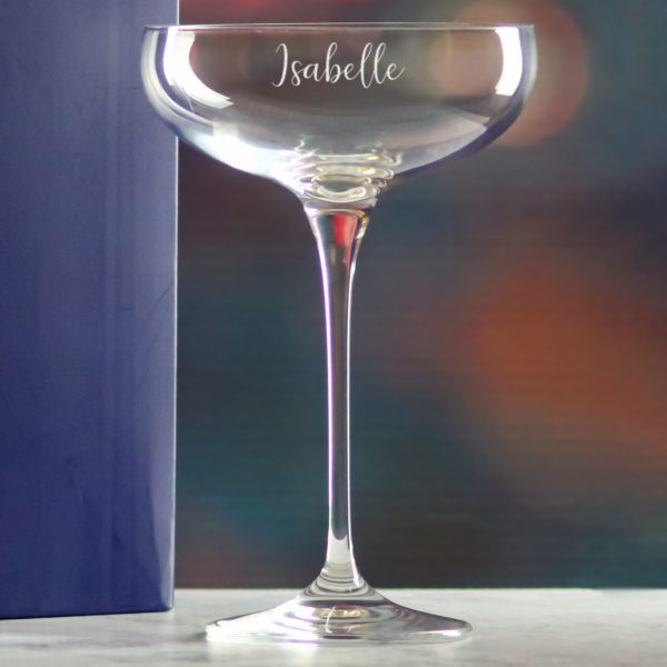 Engraved Crystal Infinity Cocktail Saucer with Script Name, Personalise with Any Name - Image 4