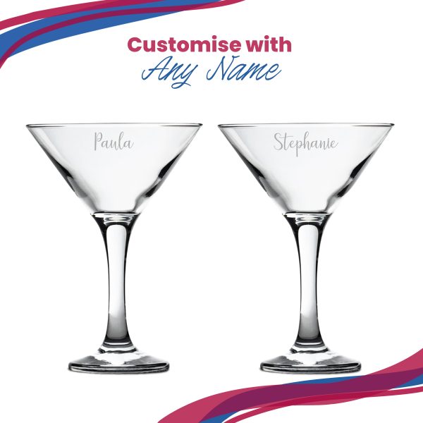 Engraved Petite Martini Cocktail Glass with Script Name, Personalise with Any Name - Image 4