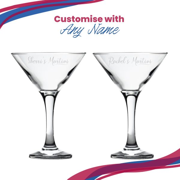 Engraved Petite Martini Cocktail Glass with Name's Martini Design, Personalise with Any Name - Image 4
