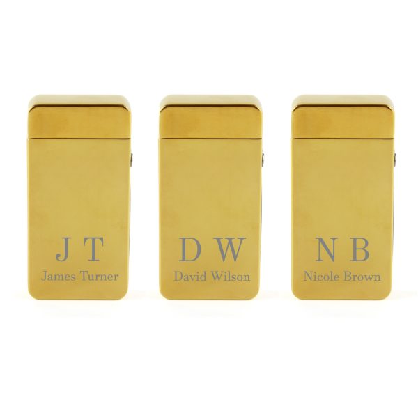 Engraved Electric Arc Lighter, Gold, Initials, Gift Boxed - Image 4