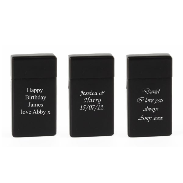Engraved Jet Gas Lighter Black Any Message Gift Boxed - Image 4