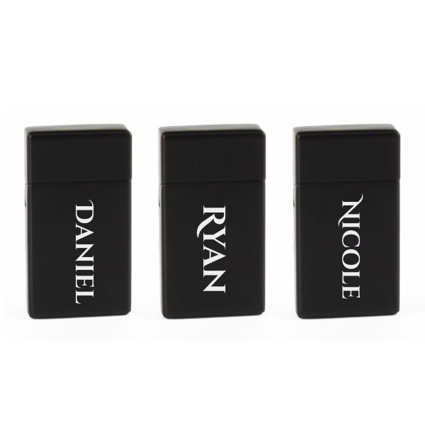 Engraved Jet Gas Lighter Black Any Name Gift Boxed - Image 4