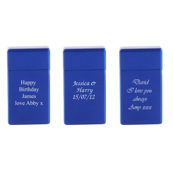 Engraved Jet Gas Lighter Blue Any Message Gift Boxed - Image 4