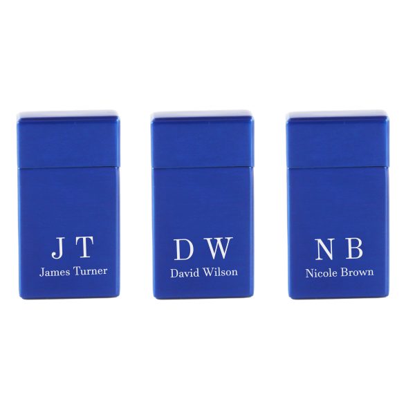 Engraved Jet Gas Lighter Blue Initials Gift Boxed - Image 4