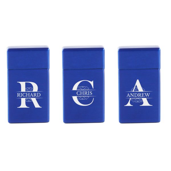 Engraved Jet Gas Lighter Blue Any Letter Gift Boxed - Image 4