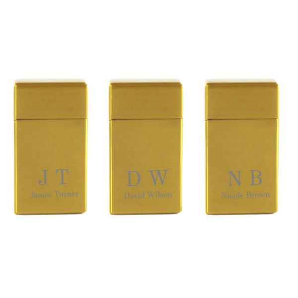 Engraved Jet Gas Lighter Gold Initials Gift Boxed - Image 4
