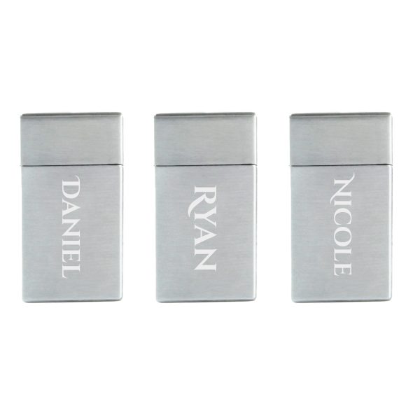 Engraved Jet Gas Lighter Silver Any Name Gift Boxed - Image 4