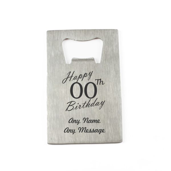 Engraved Portable Wallet Card Bottle Opener Steel Happy Custom Number Birthday - Image 4