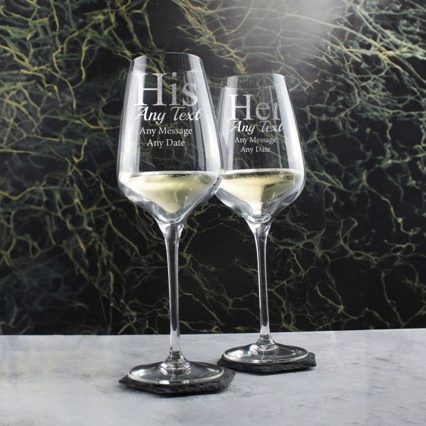 Engraved His and Hers Sublym Wine Glasses, 15.8oz/450ml, Gift Boxed - Image 4