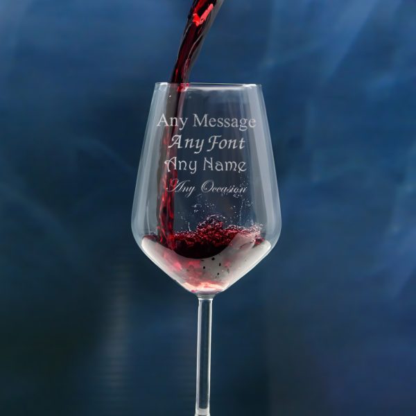 Engraved Red Wine Glass, Allegra 490ml Glass, Gift Boxed - Image 4