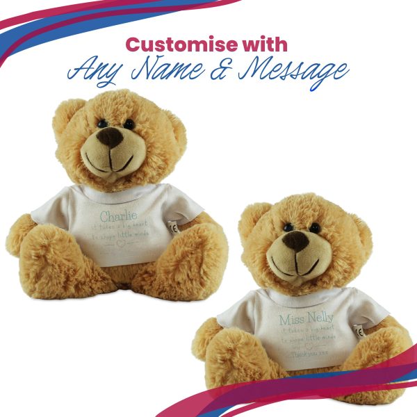 Cream Teddy Bear with A Big Heart Shapes Little Minds Design - Image 5