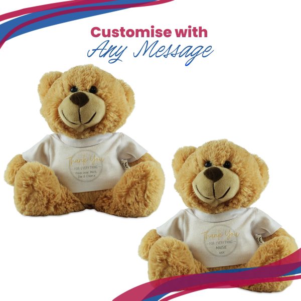 Cream Teddy Bear with Thank You for Everything Design T-Shirt - Image 5