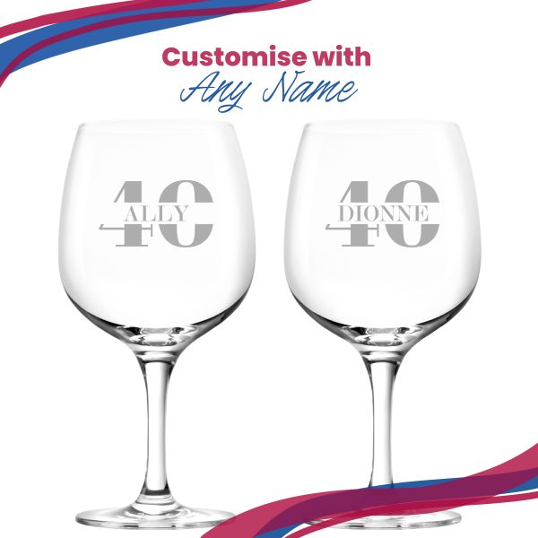 Engraved Spanish Gin Copa Balloon Cocktail Glass with Name in 40 Design - Image 5