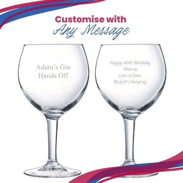 Engraved Party Gin Balloon Cocktail Glass, Personalise with Any Name or Message - Image 5