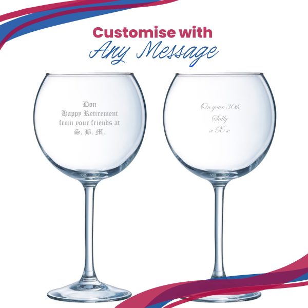 Engraved Vina Splendid Gin Balloon Cocktail Glass, Personalise with Any Name or Message - Image 5
