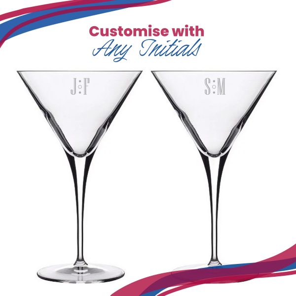 Engraved Allegro Martini Cocktail Glass with Initials Design, Personalise with Any Name - Image 5