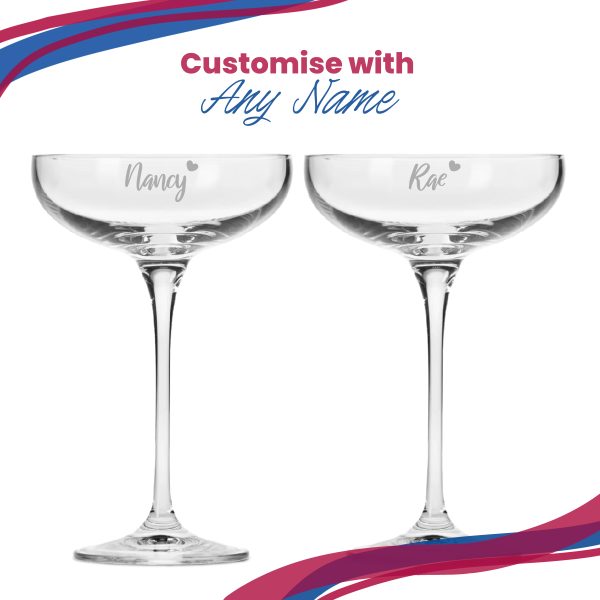 Engraved Infinity Cocktail Saucer with Name with Heart Design, Personalise with Any Name - Image 5