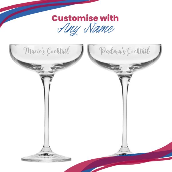 Engraved Infinity Cocktail Saucer with Name's Cocktail Design, Personalise with Any Name - Image 5