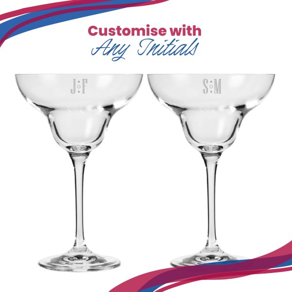 Engraved Crystal Infinity Margarita Cocktail Glass with Initials Design, Personalise with Any Name - Image 5