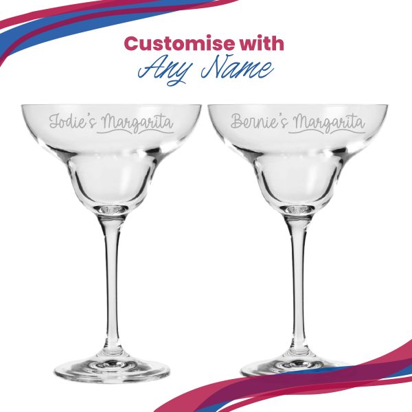 Engraved Infinity Margarita Cocktail Glass with Name's Margarita Design, Personalise with Any Name - Image 5