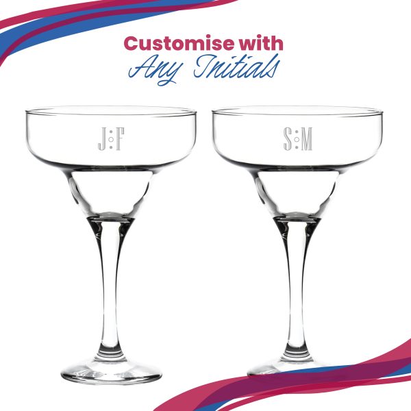 Engraved 295ml Margarita Cocktail Glass with Initials Design, Personalise with Any Name - Image 5