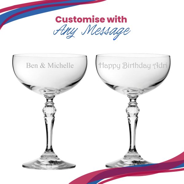 Engraved Charleston Cocktail Champagne Coupe, Personalise with Any Name or Message - Image 5