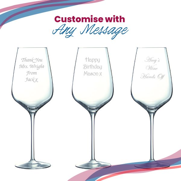 Engraved Crystal Wine Glass, Sublym Large 550ml Glass, Gift Boxed - Image 5