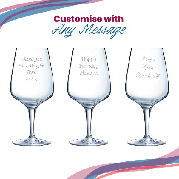 Engraved Crystal Wine Glass, Short Sublym 350ml Glass, Gift Boxed - Image 5
