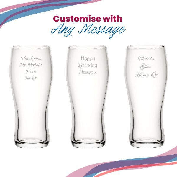 Engraved Pint Glass, Nevis Curved 20oz Beer Glass, Gift Boxed - Image 5