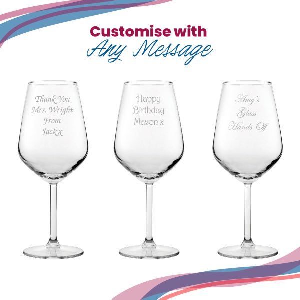 Engraved Red Wine Glass, Allegra 490ml Glass, Gift Boxed - Image 5