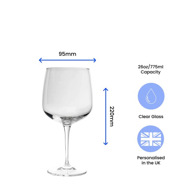 Engraved Premium Gin Balloon Cocktail Glass, Personalise with Any Name or Message - Image 6