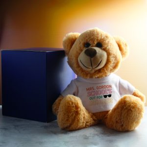 Cream Teddy Bear with School's Out For Summer Design T-Shirt