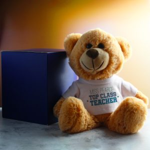 Cream Teddy Bear with Top Class Teacher Design T-Shirt