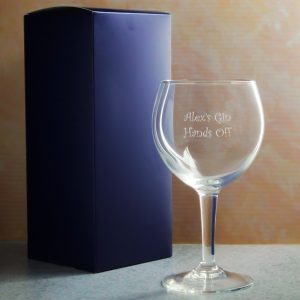 Engraved Party Gin Balloon Cocktail Glass, Personalise with Any Name or Message
